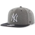 47-brand-flat-brim-new-york-yankees-mlb-captain-mottled-grey-snapback-cap