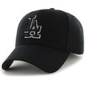 47-brand-curved-brim-black-and-white-logo-black-logo-los-angeles-dodgers-mlb-mvp-black-snapback-cap
