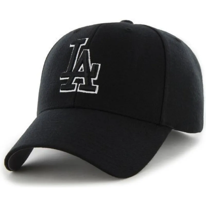 svart-kurvad-snapback-keps-med-svart-och-vitt-los-angeles-dodgers-mlb-mvp-logotyp-fran-47-brand