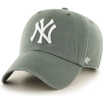 morkgron-kurvad-keps-new-york-yankees-mlb-clean-up-fran-47-brand