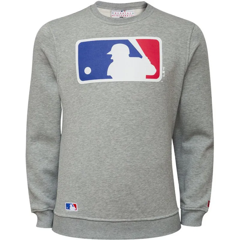 trojor-utan-huva-gra-crew-neck-fran-mlb-av-new-era