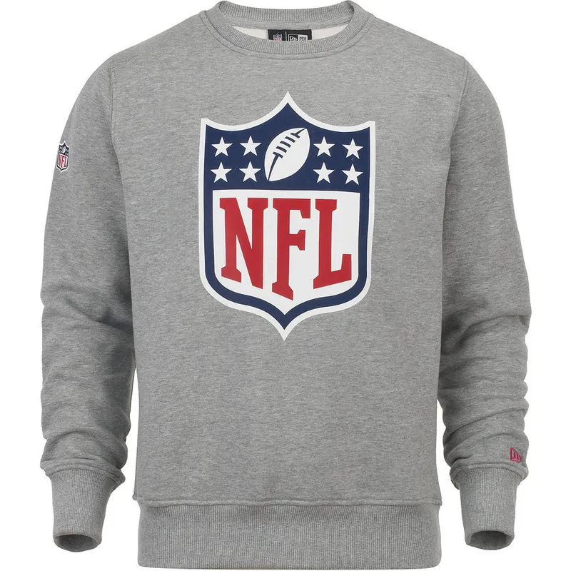 trojor-utan-huva-gra-crew-neck-fran-nfl-av-new-era