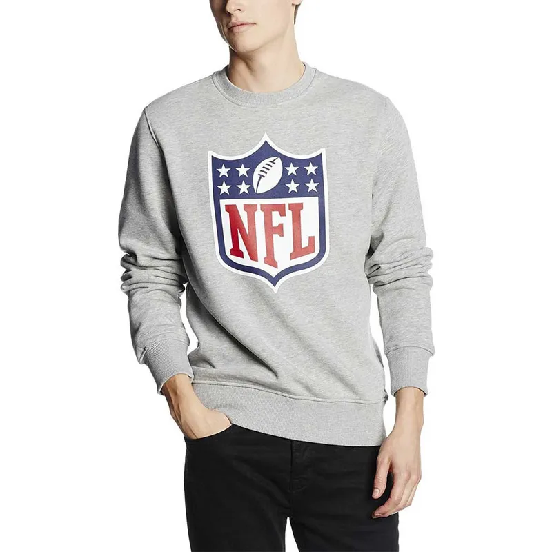 trojor-utan-huva-gra-crew-neck-fran-nfl-av-new-era