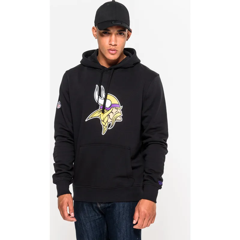 trojor-med-huva-svart-pullover-hoodie-fran-minnesota-vikings-nfl-av-new-era