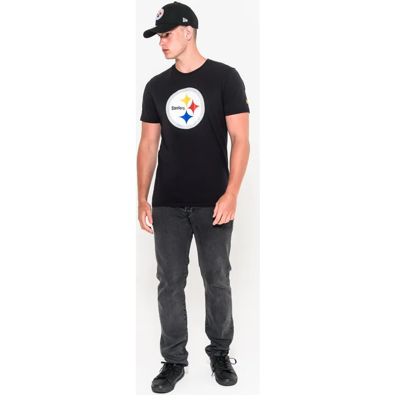 t-shirt-kort-arm-svart-de-fran-pittsburgh-steelers-nfl-av-new-era