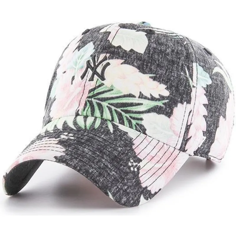 kepsar-curva-gra-justerbart-band-estampado-floral-fran-new-york-yankees-mlb-av-47-brand