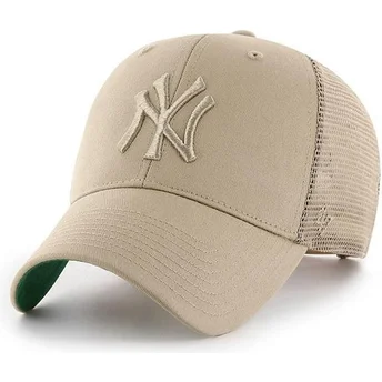 beige-truckerkeps-med-beige-new-york-yankees-mlb-mvp-branson-logotyp-fran-47-brand