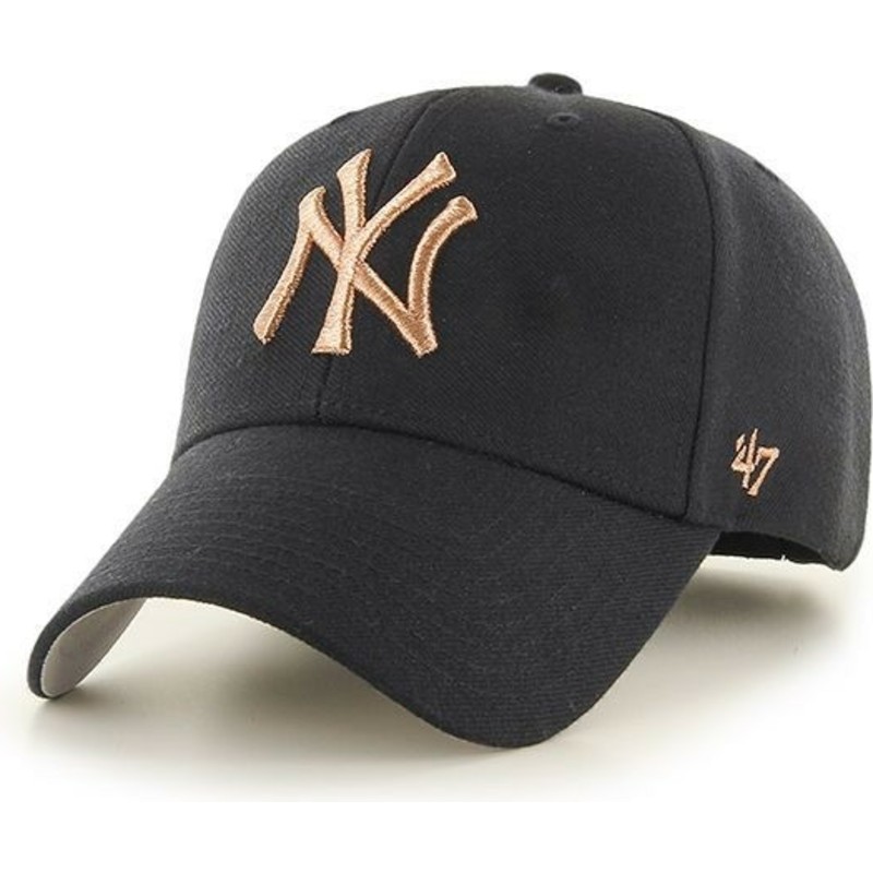47-brand-curved-brim-bronze-logo-new-york-yankees-mlb-mvp-metallic-black-cap