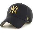 47-brand-new-york-yankees-mlb-mvp-metallic-svart-bojd-keps-med-guldfargad-logotyp