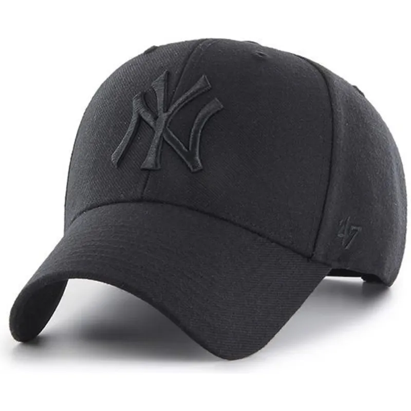 svart-bojd-keps-snapback-med-svart-logotyp-new-york-yankees-mlb-mvp-av-47-brand