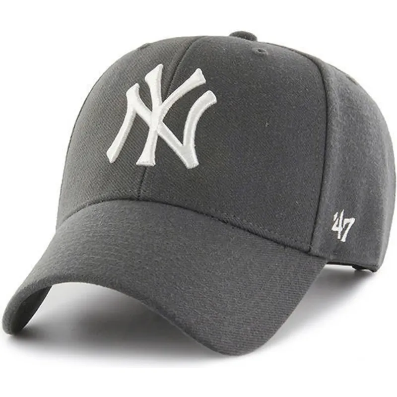 morkgra-kurvad-keps-snapback-new-york-yankees-mlb-mvp-av-47-brand