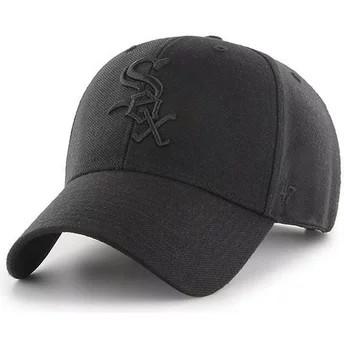 Svart böjd snapback-keps med svart logotyp för Chicago White Sox MLB MVP från 47 Brand