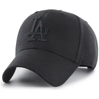 Svart böjd snapback-keps med svart logotyp för Los Angeles Dodgers MLB MVP från 47 Brand