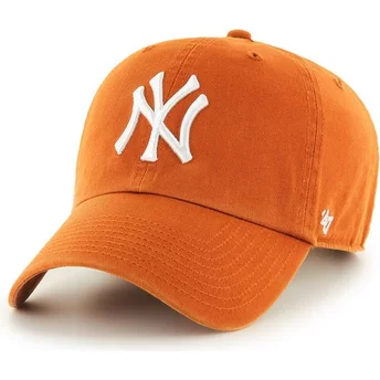 Orange böjd keps från New York Yankees MLB Clean Up av 47 Brand