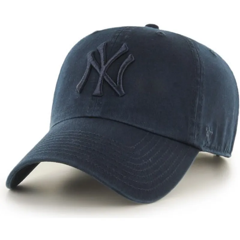 marinbla-bojd-keps-med-marinbla-new-york-yankees-mlb-logo-clean-up-fran-47-brand