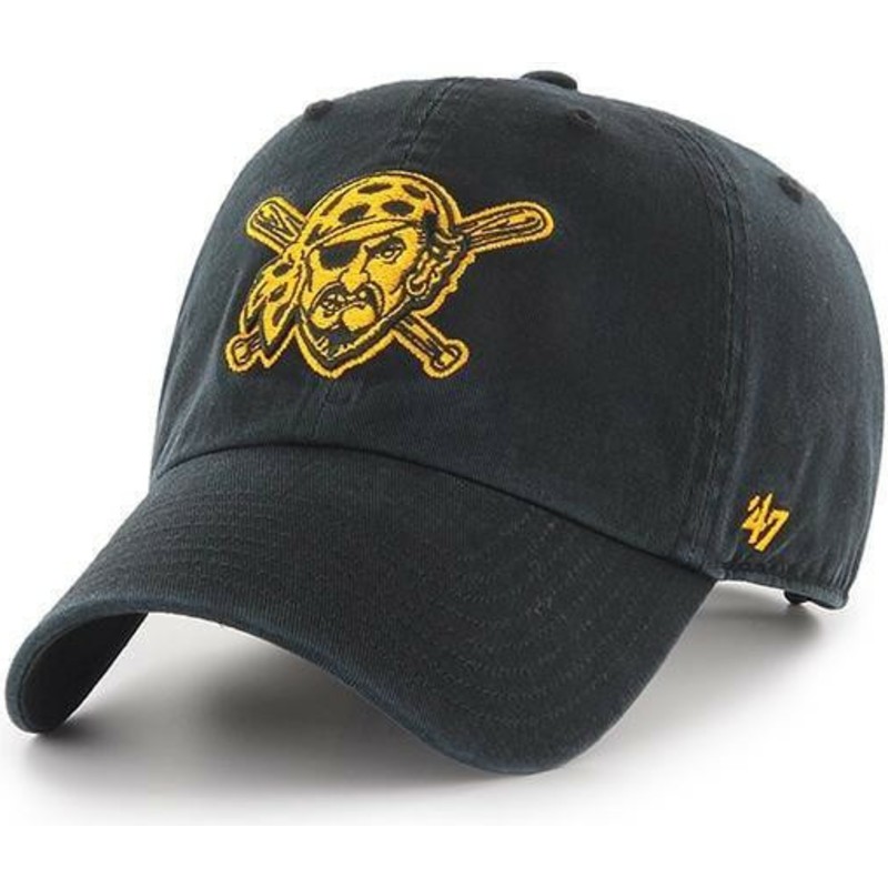 47-brand-curved-brim-pirate-logo-pittsburgh-pirates-mlb-clean-up-black-cap