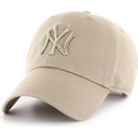 47-brand-curved-brim-khaki-logo-new-york-yankees-mlb-clean-up-khaki-cap