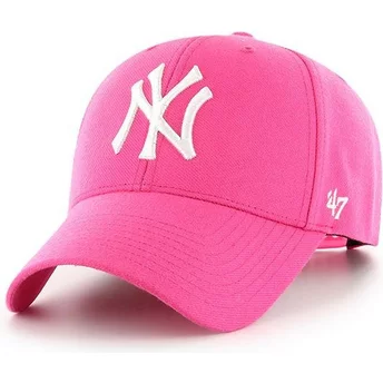 Magenta rosa snapback-keps med böjd skärm från New York Yankees MLB MVP av 47 Brand