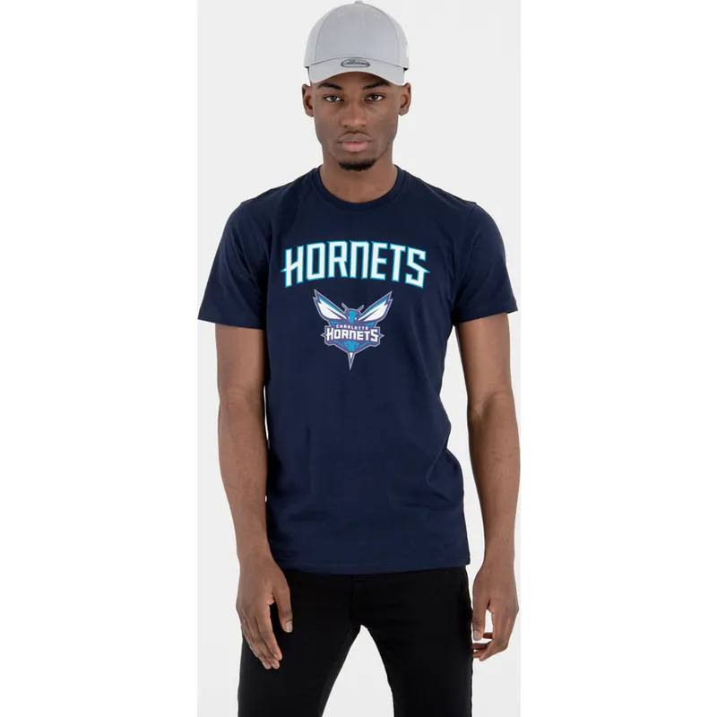 t-shirt-kort-arm-marinbla-de-fran-charlotte-hornets-nba-av-new-era
