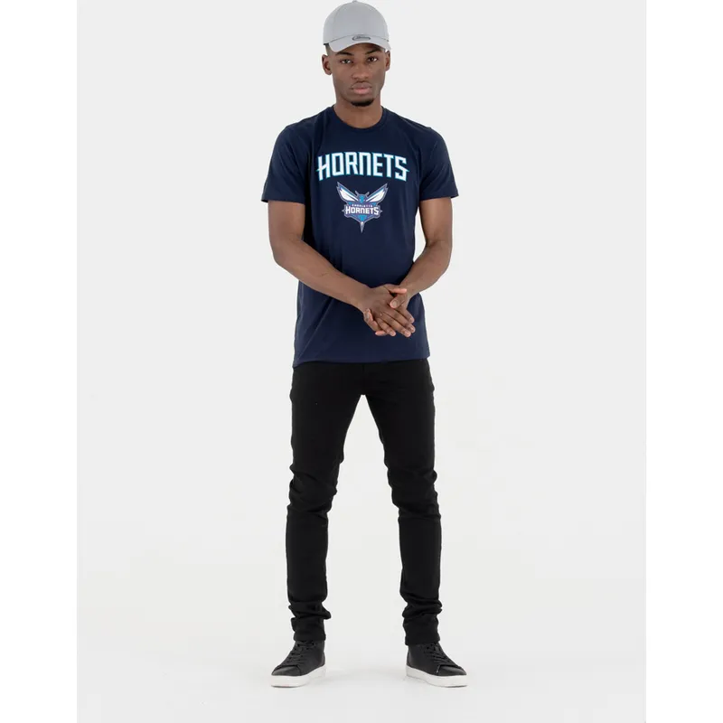 t-shirt-kort-arm-marinbla-de-fran-charlotte-hornets-nba-av-new-era