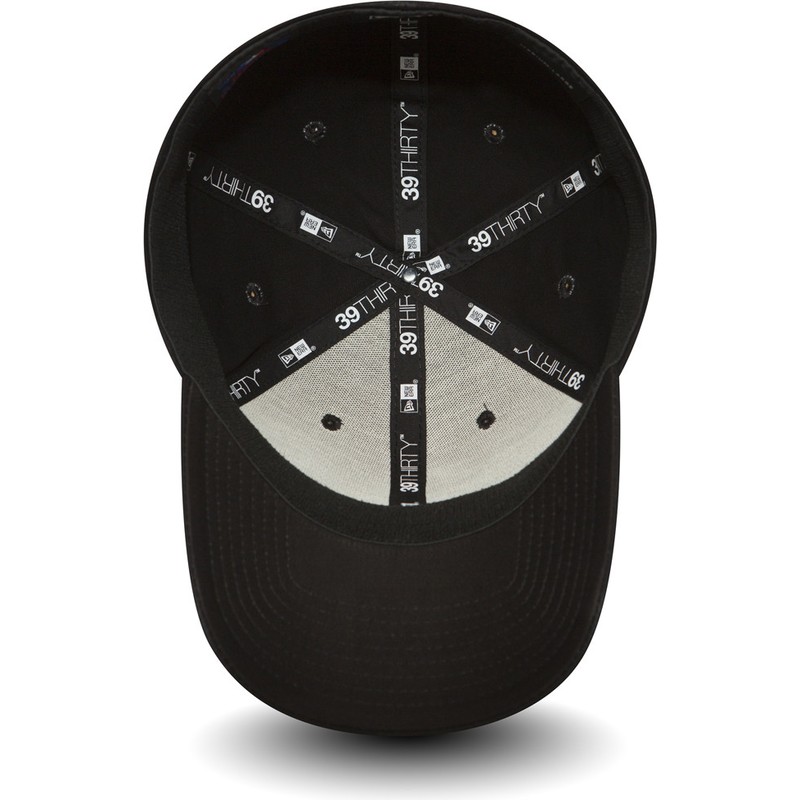 new-era-curved-brim-black-logo39thirty-essential-los-angeles-dodgers-mlb-black-fitted-cap