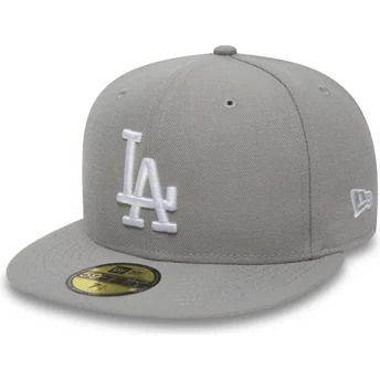 Grå platt keps justerad 59FIFTY Essential från Los Angeles Dodgers MLB av New Era