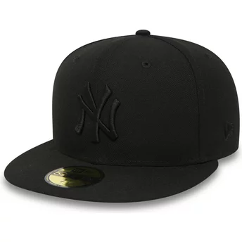 Svart justerbar platt keps 59FIFTY Black on Black från New York Yankees MLB av New Era