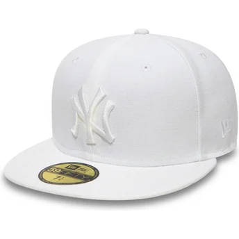 vit-platt-justerbar-keps-59fifty-white-on-white-new-york-yankees-mlb-fran-new-era