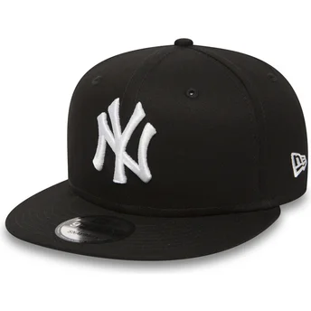 svart-justerbar-platt-keps-9fifty-white-on-black-fran-new-york-yankees-mlb-av-new-era