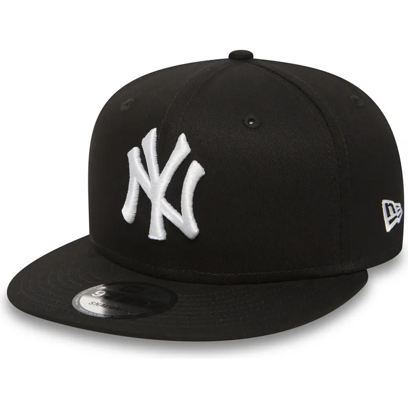 svart-justerbar-platt-keps-9fifty-white-on-black-fran-new-york-yankees-mlb-av-new-era