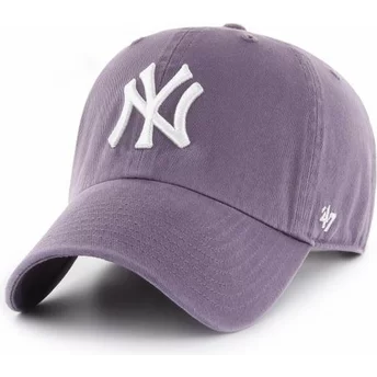 Violett böjd keps från New York Yankees MLB Clean Up från 47 Brand