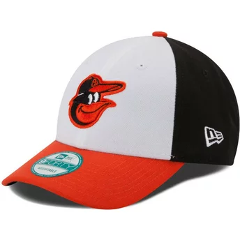 Justerbar vit, svart och orange 9FORTY The League-keps från Baltimore Orioles MLB av New Era
