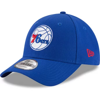 Justerbar blå kurvad keps 9FORTY The League från Philadelphia 76ers NBA av New Era