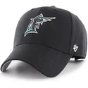 svart-justerbar-bojd-keps-med-klassisk-miami-marlins-mlb-mvp-cooperstown-logga-fran-47-brand