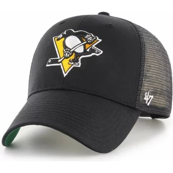 Svart truckerkeps med gult logotyp från Pittsburgh Penguins NHL MVP Branson av 47 Brand