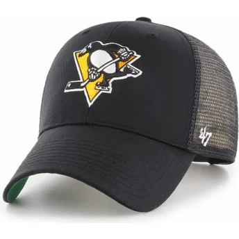 svart-truckerkeps-med-gul-pittsburgh-penguins-nhl-mvp-branson-logotyp-fran-47-brand