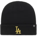 svart-mossa-med-los-angeles-dodgers-logotyp-i-guld-mlb-cuff-knit-metallic-fran-47-brand