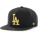 svart-platt-snapback-keps-med-los-angeles-dodgers-mlb-captain-metalivise-guldlogotyp-fran-47-brand