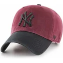 rod-bojd-keps-med-skarm-och-svart-new-york-yankees-logotyp-mlb-clean-up-two-tone-fran-47-brand