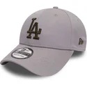 new-era-curved-brim-gold-logo-39thirty-essential-los-angeles-dodgers-mlb-grey-fitted-cap