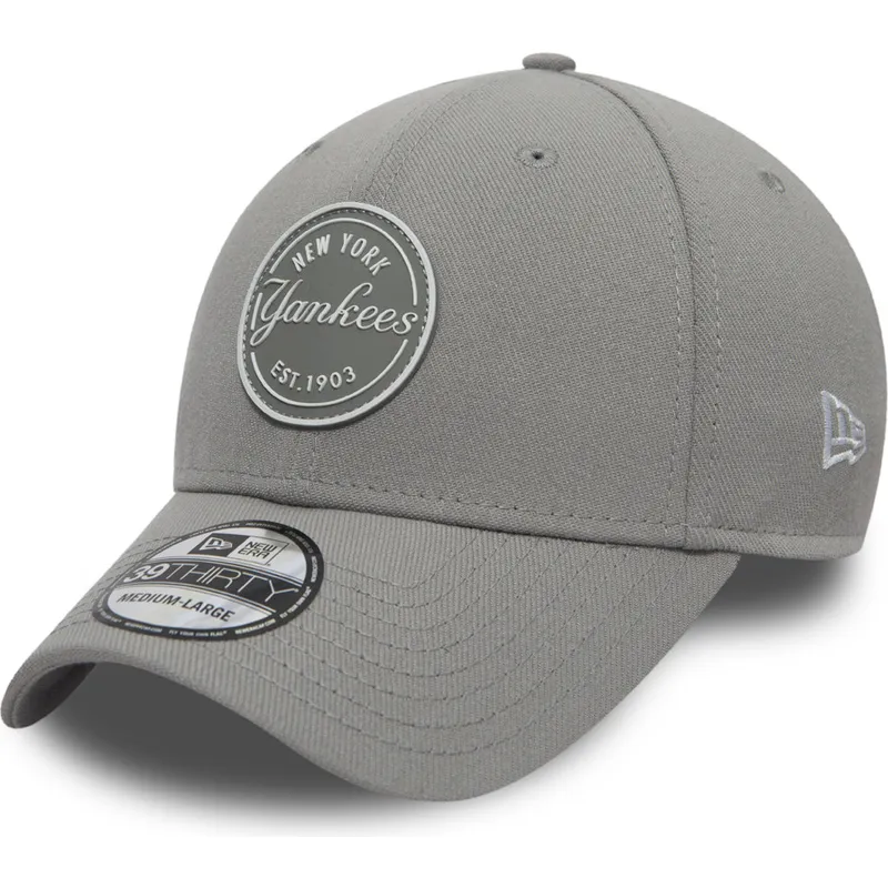 kepsar-curva-gra-justerad-for-barn-39thirty-stretch-rubber-emblem-fran-new-york-yankees-mlb-av-new-era
