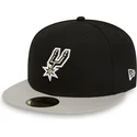 san-antonio-spurs-nba-svart-och-gra-justerbar-59fifty-flat-keps-fran-new-era