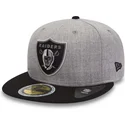 las-vegas-raiders-nfl-new-era-59fifty-reflective-heather-gra-och-svart-justerad-flat-keps