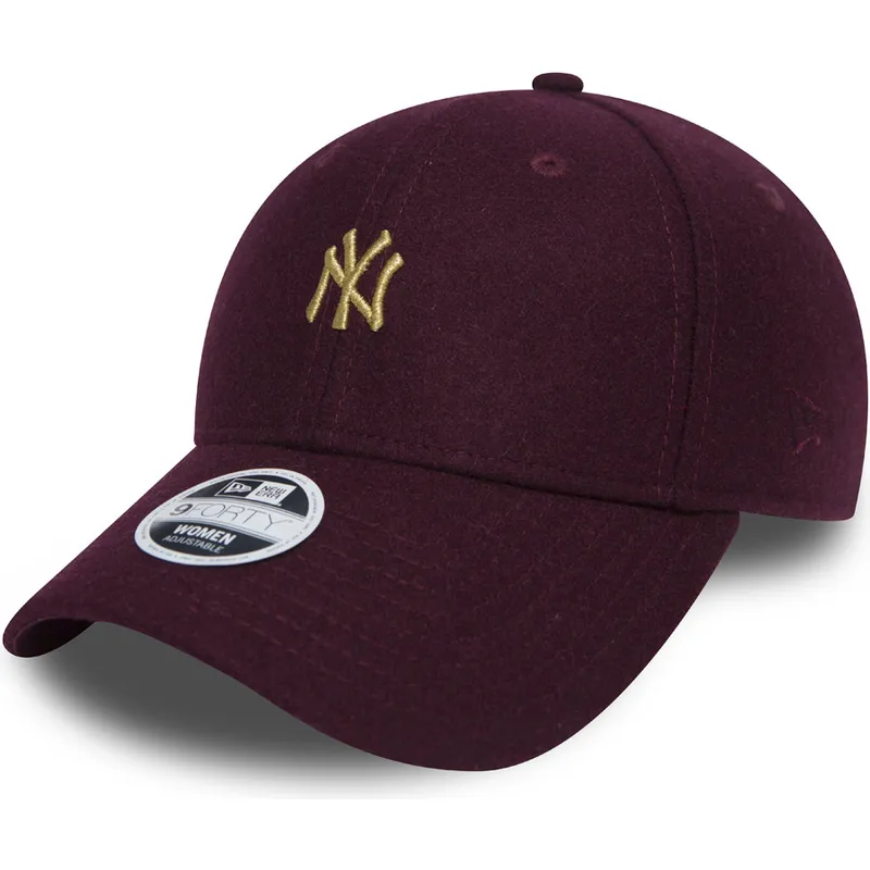 kepsar-curva-rod-justerbart-band-granate-oro-9forty-melton-fran-new-york-yankees-mlb-av-new-era