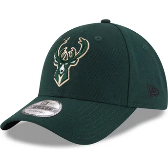 Grön justerbar kurvad keps 9FORTY The League från Milwaukee Bucks NBA av New Era