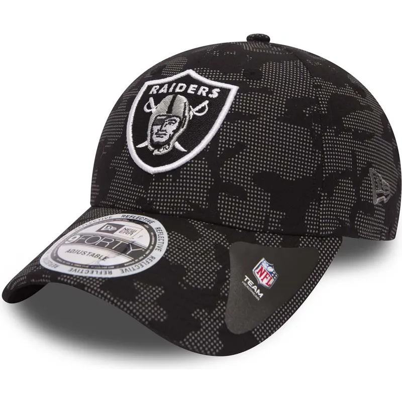 kepsar-curva-svart-justerbart-band-9forty-night-time-reflective-fran-las-vegas-raiders-nfl-av-new-era