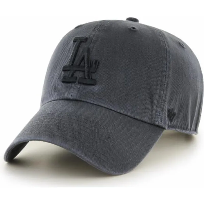 svart-bojd-keps-med-los-angeles-dodgers-svart-logotyp-mlb-clean-up-av-47-brand