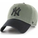 gron-bojd-keps-med-skarm-och-svart-new-york-yankees-logga-mlb-clean-up-two-tone-fran-47-brand