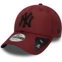 new-era-curved-brim-black-logo-9forty-ripstop-de-new-york-yankees-mlb-maroon-adjustable-cap