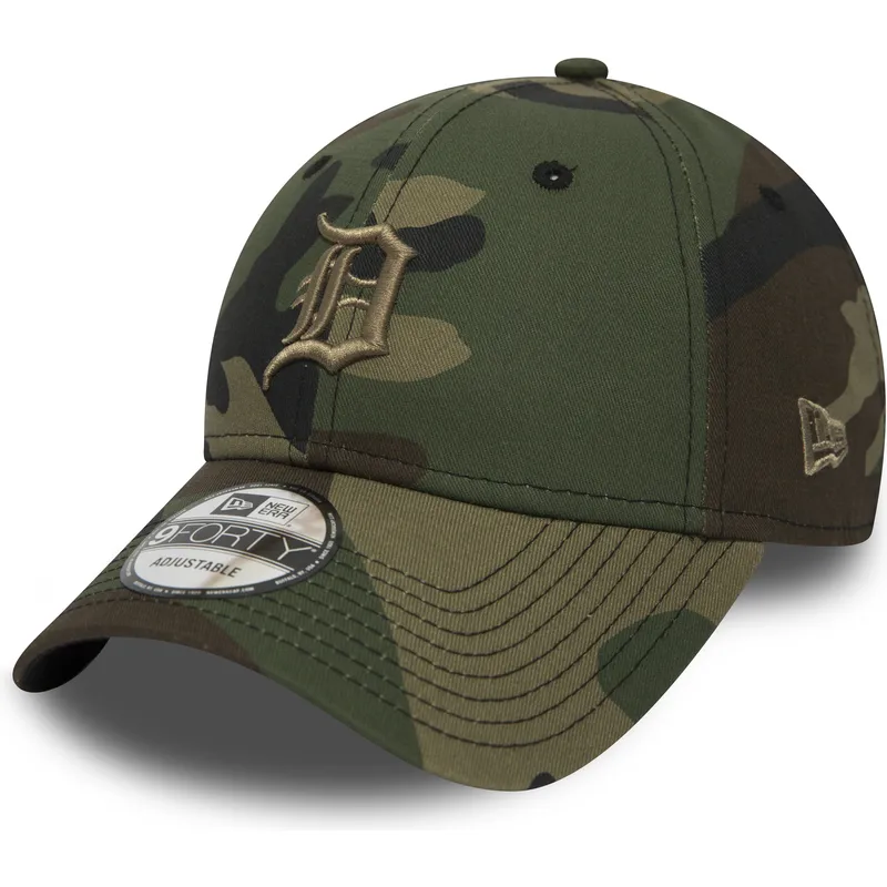 justerbar-camouflagemonstrad-bojd-keps-med-brunt-detroit-tigers-mlb-logotyp-9forty-essential-fran-new-era